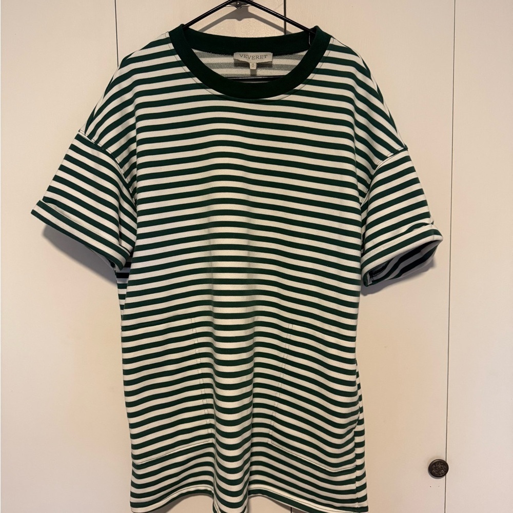 Veveret Striped Shirt Dress size medium - Picture 2 of 7